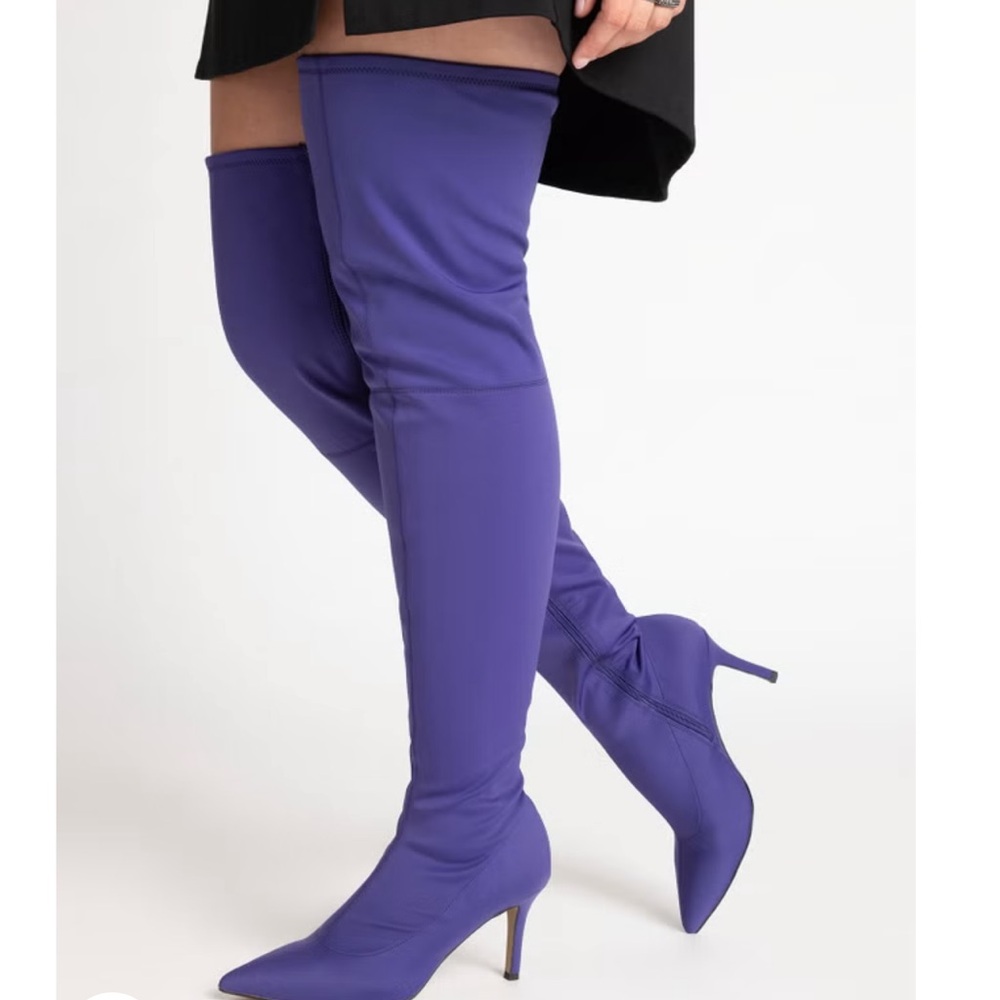 Eloquii Vibrant Purple Over-the-Knee Boots